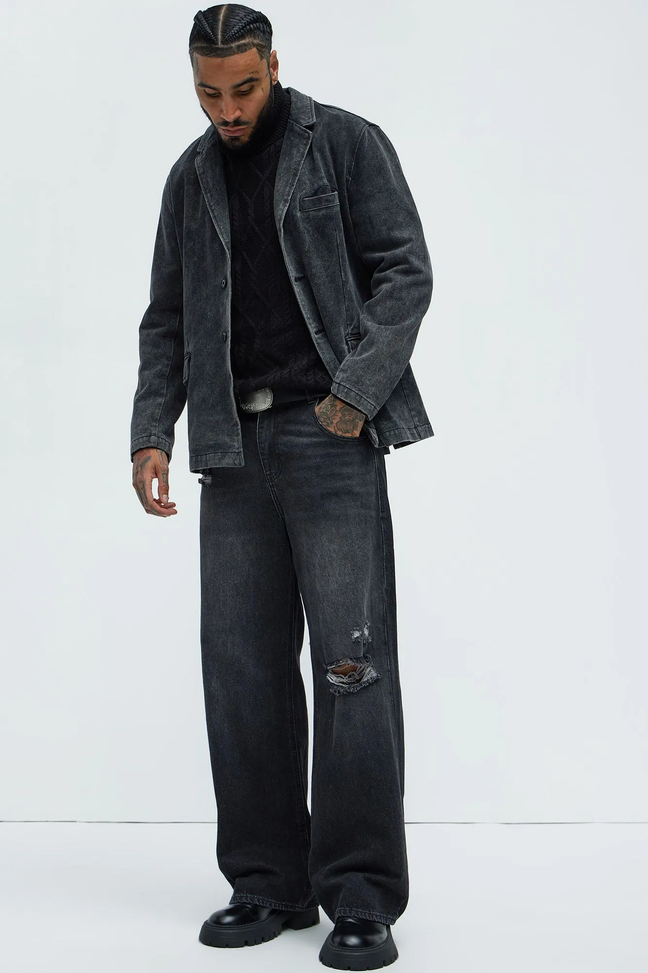 Belle Denim Blazer - Black Wash