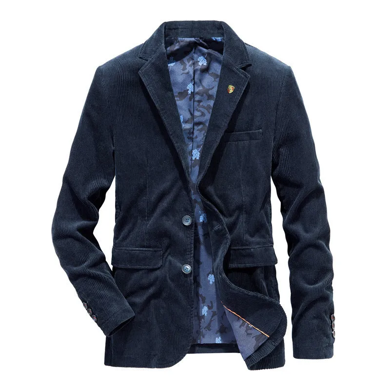 Casual Plain Lapel Blazer, Thin Cotton Casual Suit
