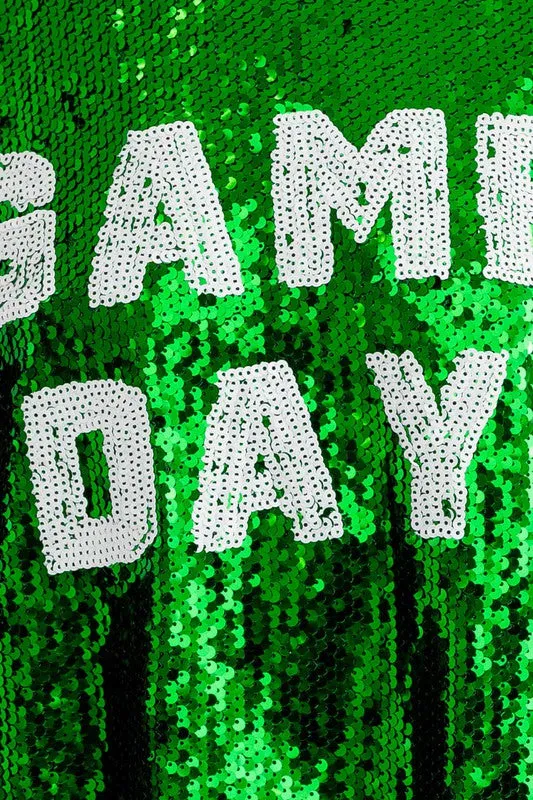 GAME DAY Sequin Crop Top