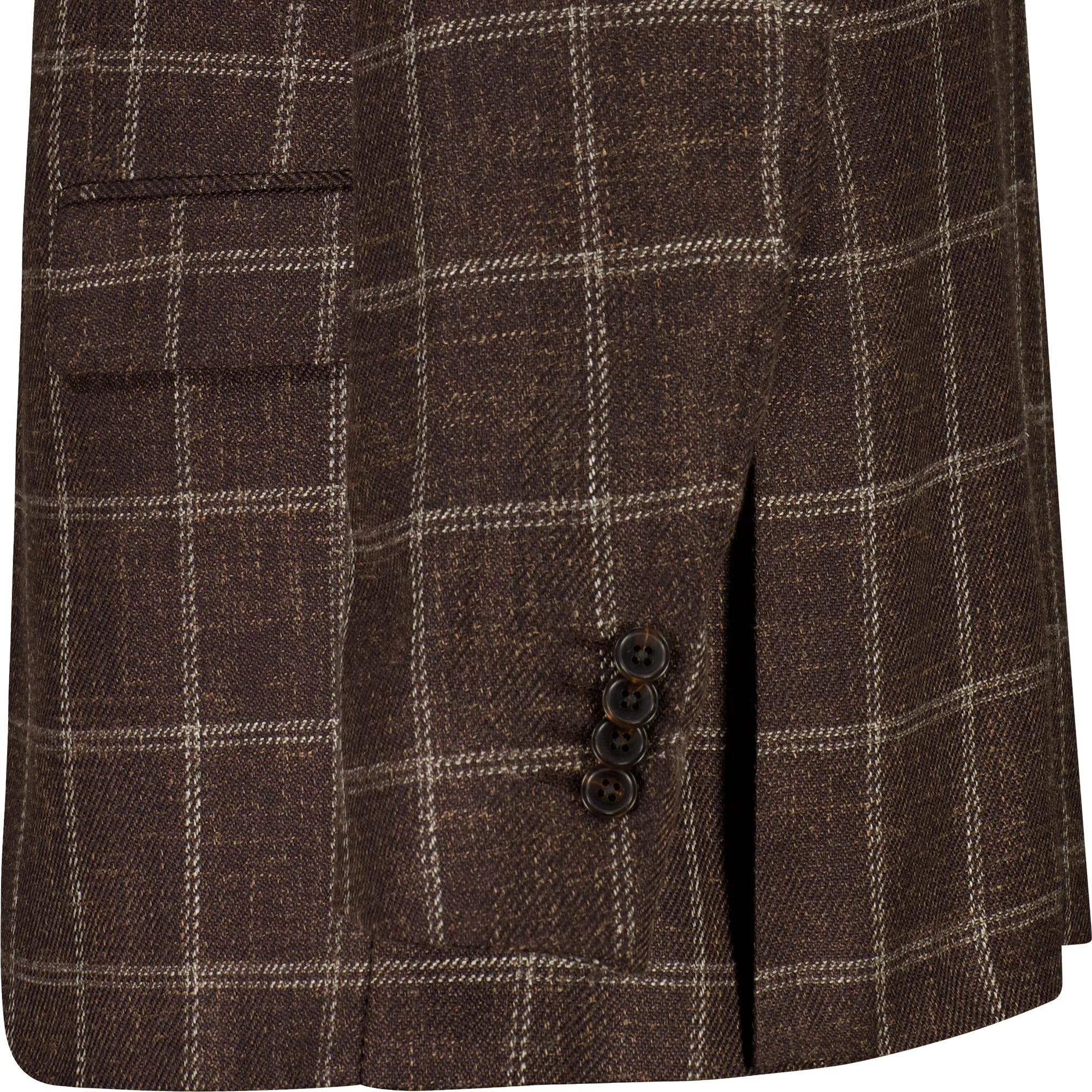 HENRY SARTORIAL Loro Piana 1/2 Canvas Blazer BROWN CHECK REG