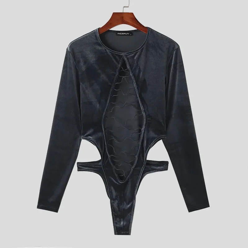 Laced Up Velour Bodysuit