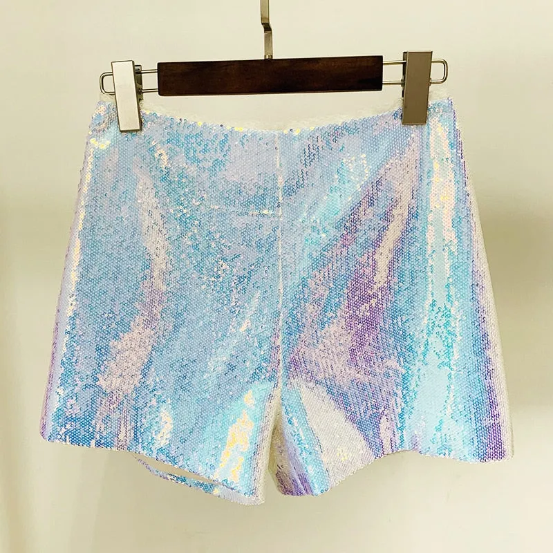 Ladies classy blazer shorts suit two Piece set BLING BLING Shiny Bright kelsey blazer and shorts