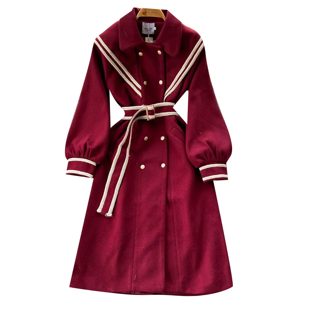 Lapel Double-breasted Trench Coat
