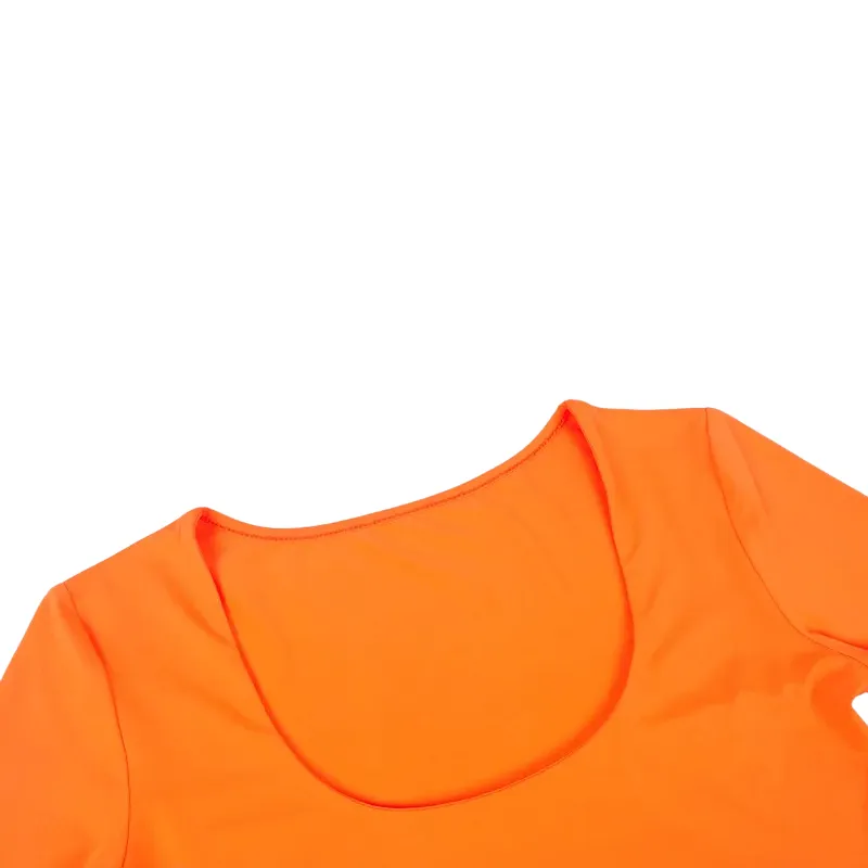Long Sleeve Bodysuit Female O-Neck Solid
