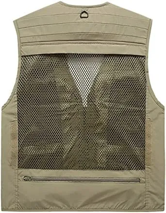Mens 3 Solid Color Plaid Vests Zip Placket Waterproof Coats