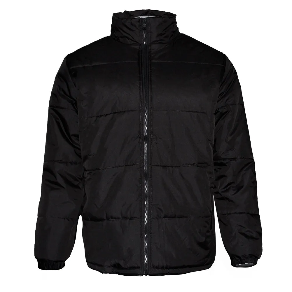 Mens Zipper Puffer Jacket Removable Hoodie Side Pockets Regular Fit