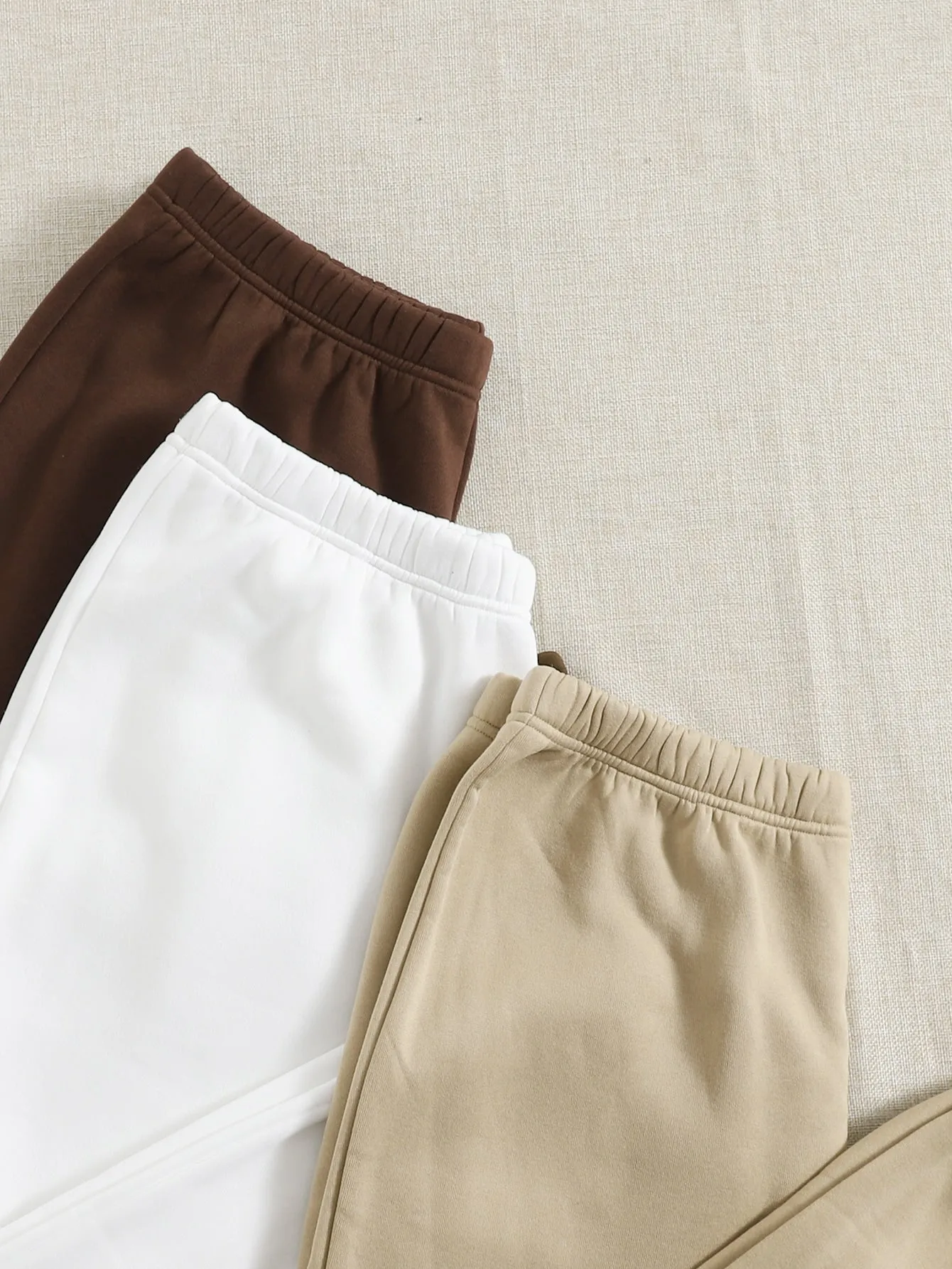 Plain Natural Long Plus Size Sweatpants