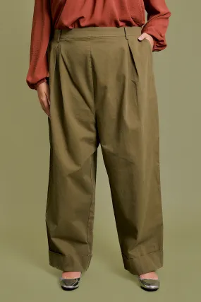 Plus Size Cotton Side Pocket Slacks Dress Pants