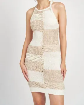 Promise Me Dress In White Taupe Combo | White Taupe Combo