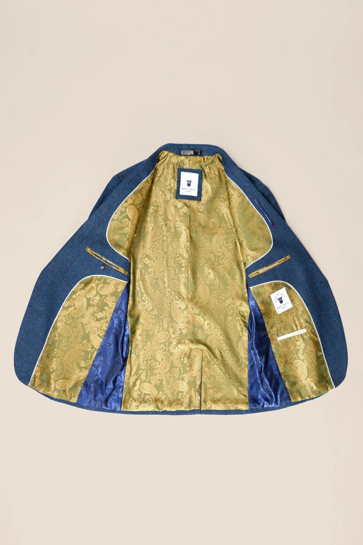 The WHU Collection - DION Blue Tweed Suit with TED Waistcoat As Worn By Crysencio Summerville