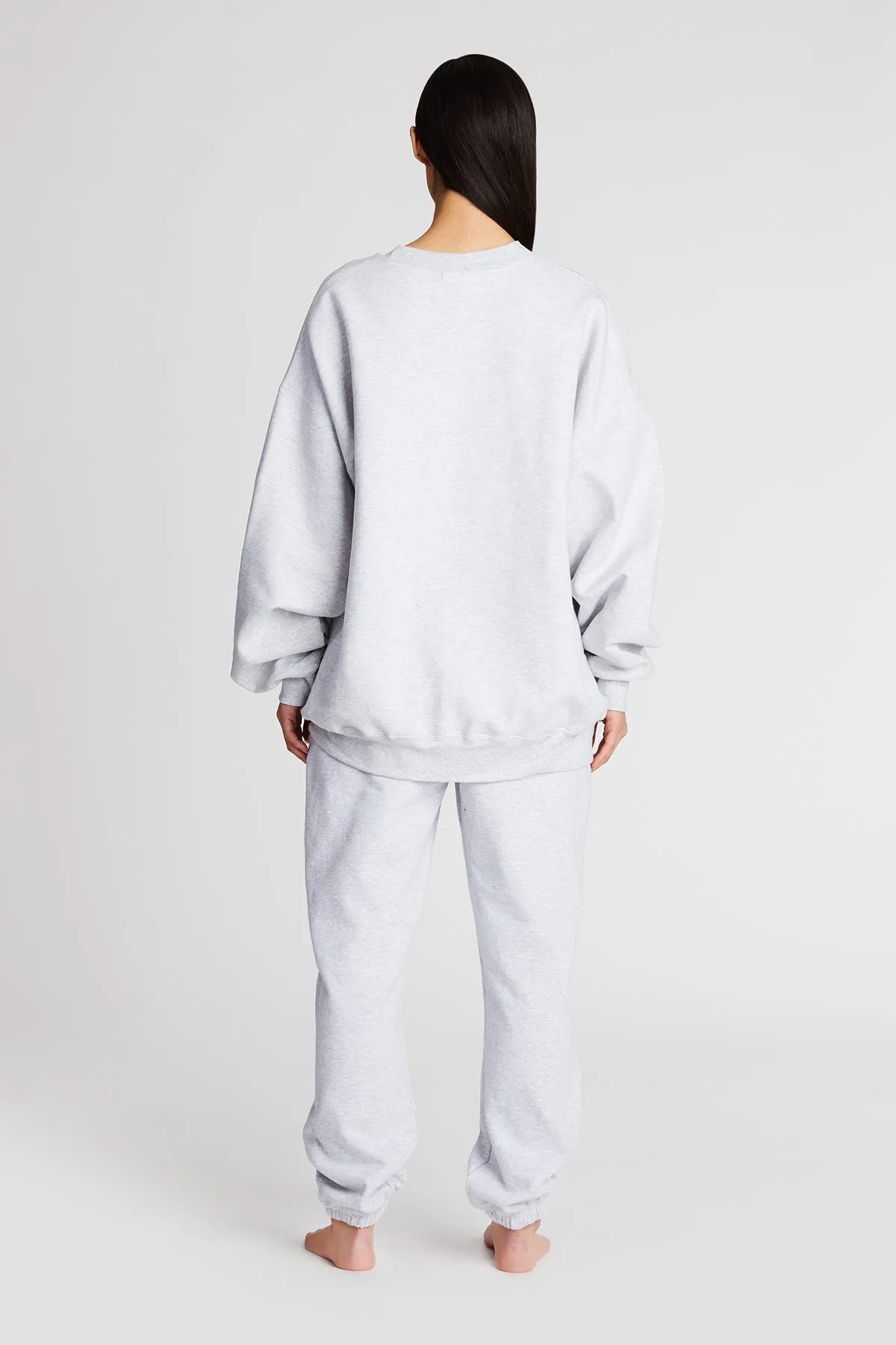 VARSITY SWEATPANTS LT HEATHER GREY/CHOCOLATE